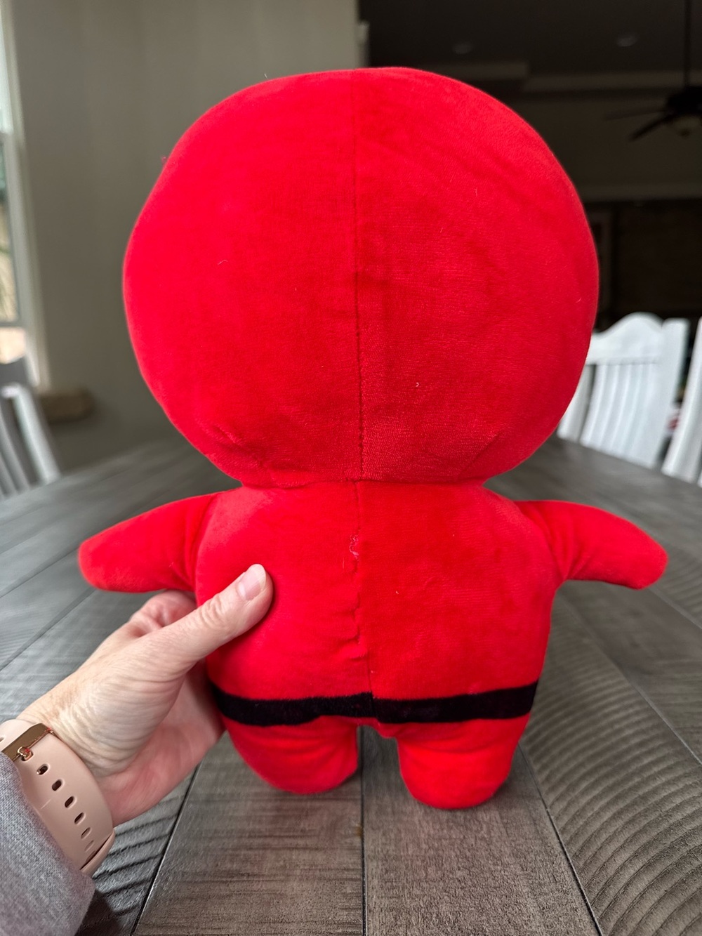 Red Squid Game Triangle Guard Netflix Plush Toy - Red Masked Soldier Kids Toy - Picture 4 of 6